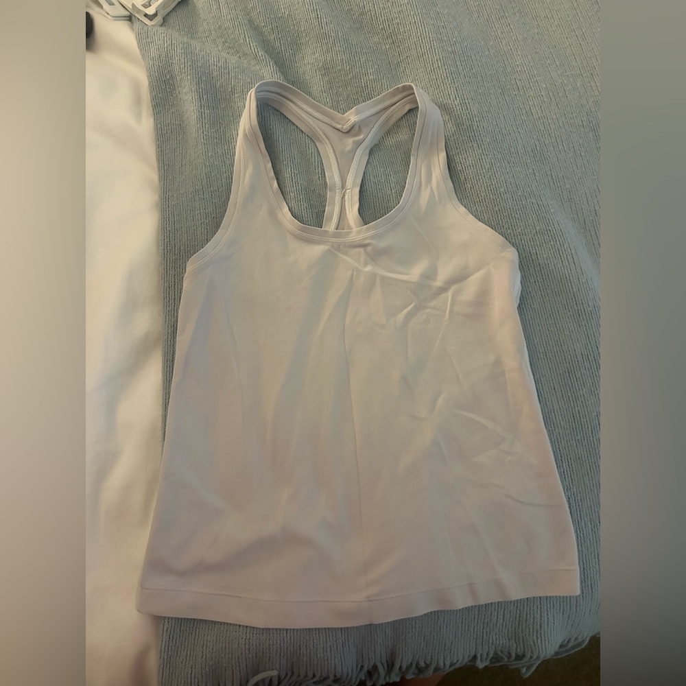 Lululemon Athletica White Sleeveless Tank Top